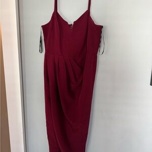 City Chic Burgundy Midi Dress